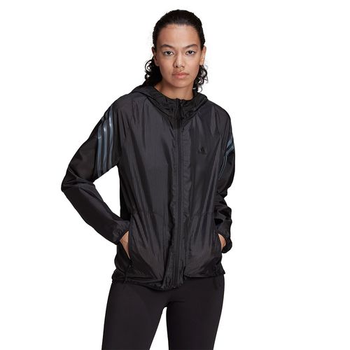 CAMPERA ADIDAS ROMPEVIENTOS DE RUNNING CON CAPUCHA RUN ICONS 3 TIRAS DE MUJER