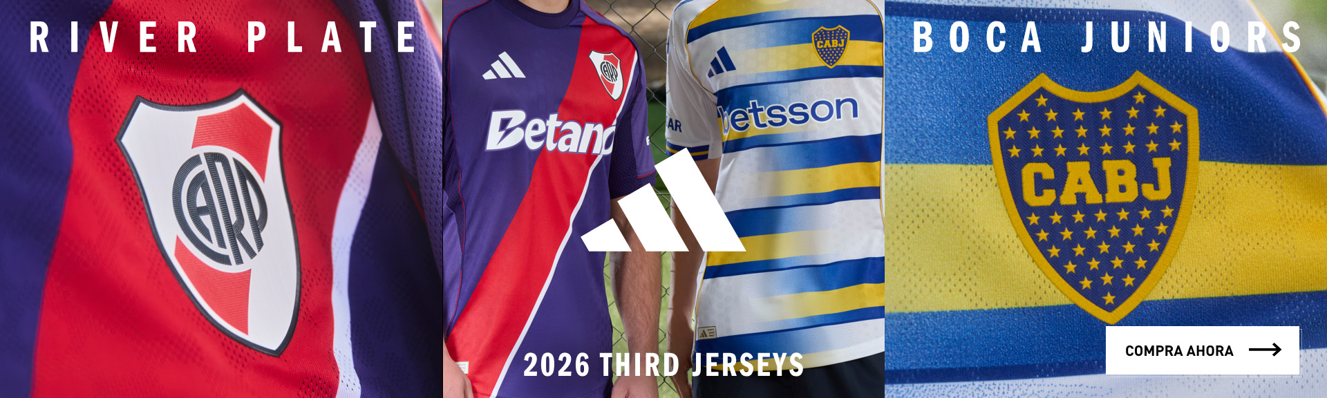 Nuevas terceras camisetas Adidas 2026 de River Plate y Boca Juniors